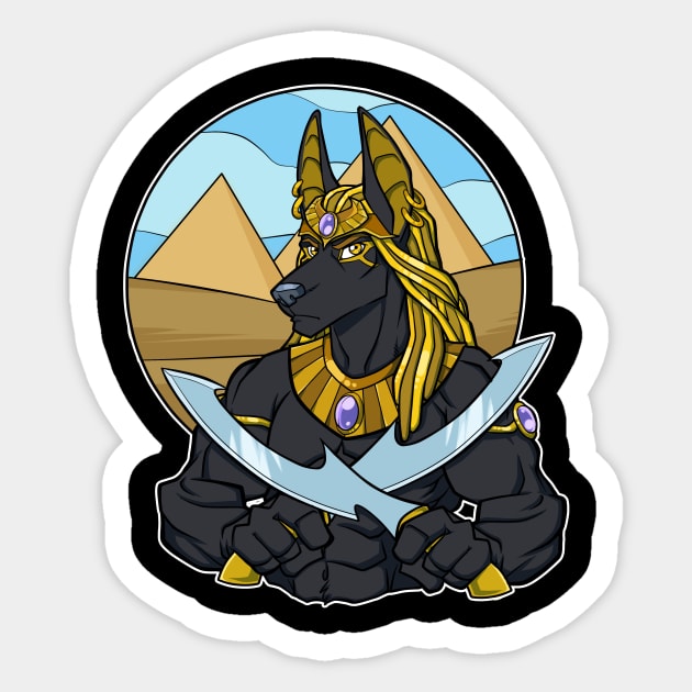 Dawn of Anubis Sticker by Cybercat